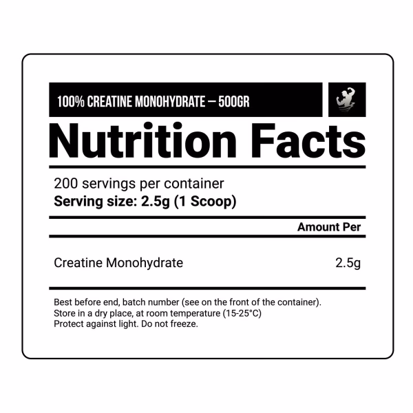 100% CREATINE MONOHYDRATE 500 G (EN POLVO) - KEVIN LERVONE - Imagen 2