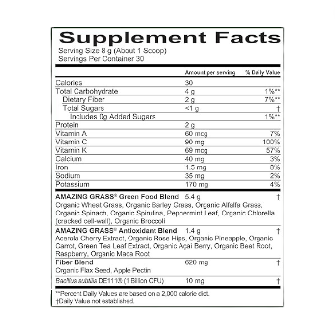 GREENS BLEND (POTE 240 GR) - AMAZING GRASS - Imagen 3