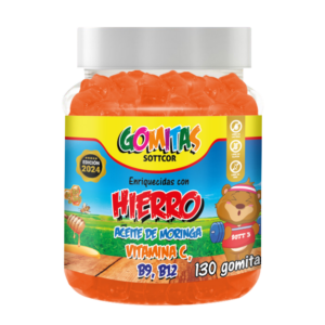 HIERRO, ACEITE DE MORINGA, VITAMIN C, B9 Y B12 (GOMITAS 130 UNID) - SOTTCOR
