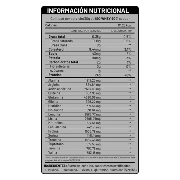 ISO WHEY 90 1,1KG (EN POLVO) - UN - Imagen 2
