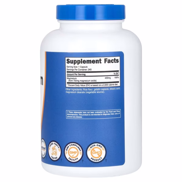 MAGNESIUM OXIDE 750 MG X 240 CAPS - NUTRICOST - Imagen 2