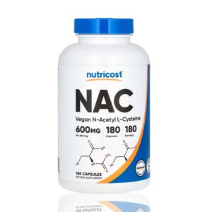 NAC (Vegan N-Acetyl L-Cysteine) 600 MG X 180 CAPS - NUTRICOST