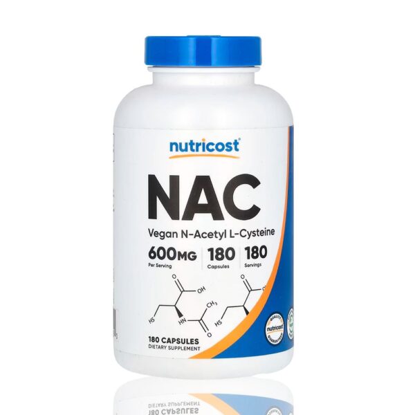 NAC (Vegan N-Acetyl L-Cysteine) 600 MG X 180 CAPS - NUTRICOST