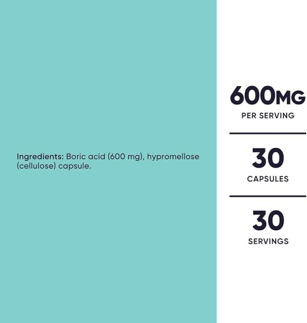BORIC ACID 600 MG X 30 CAPS - NUTRICOST WOMEN - Imagen 2