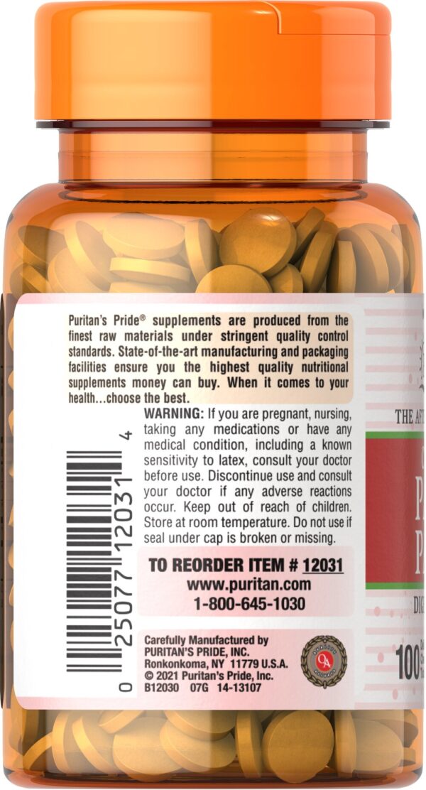 CHEWABLE PAPAYA PAPAIN 100 TABLETS - PURITAN - Imagen 2