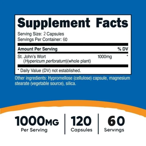 ST.JHONS WORT 1,000 MG X 120 CAPS - NUTRICOST - Imagen 2