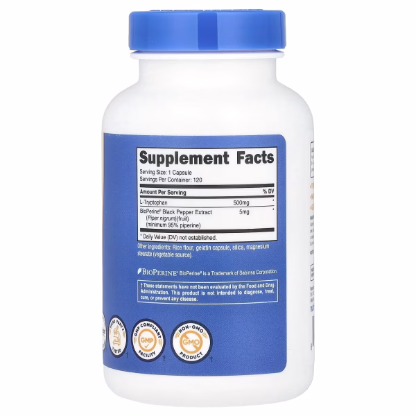 L-TRYPTOPHAN 500 MG X 120 CAPS - NUTRICOST - Imagen 3