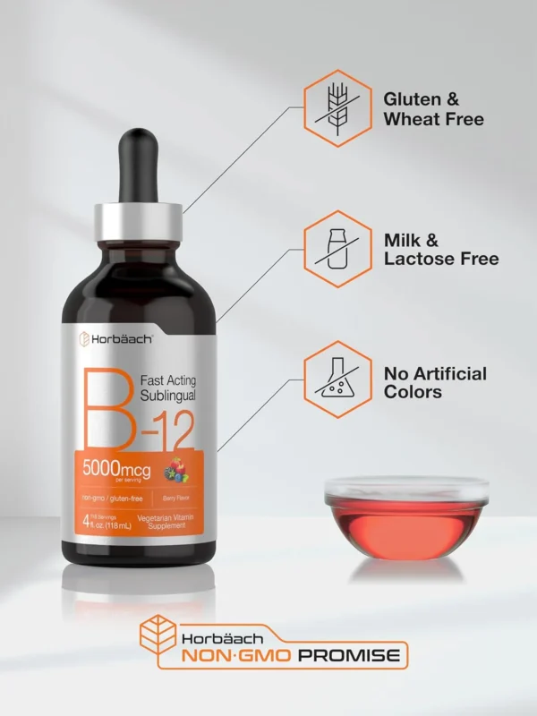 B-12  5000 MCG X 118 ML (gotero) - HORBAACH - Imagen 4