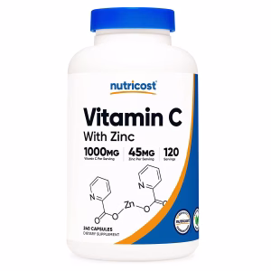 VITAMIN C WITH ZINC 1000 MG X 124 CAPS - NUTRICOST