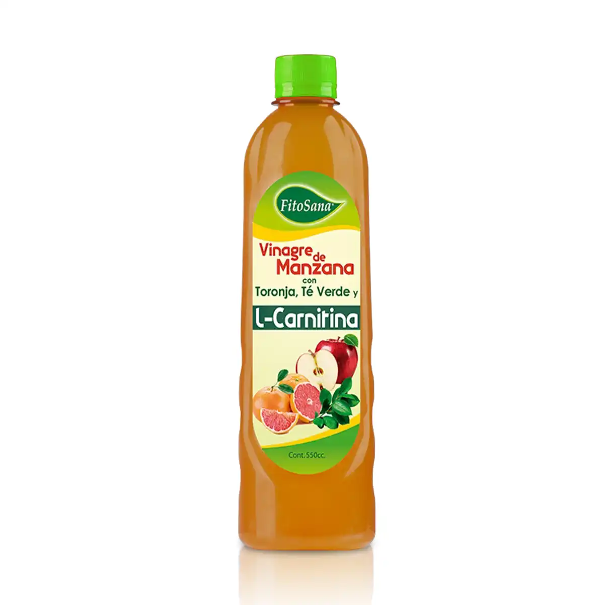 VINAGRE DE MANZANA CON TORONJA, TE VERDE Y L-CARNITRINA (550 ML)- FITO SANA - Imagen 2