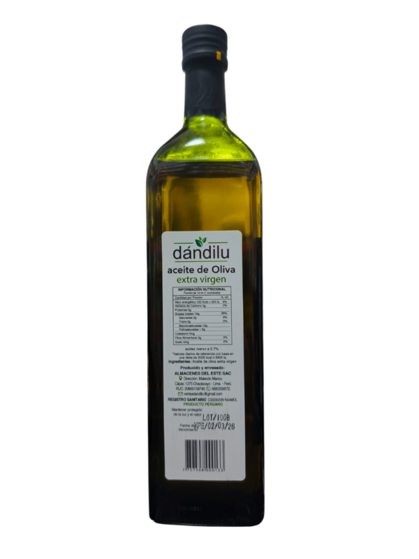 ACEITE DE OLIVA EXTRA VIRGEN (VIDREO 1 L) - DANDILU - Imagen 2
