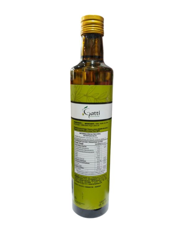 ACEITE DE OLIVA EXTRA VIRGEN (VIDREO 500 ML) CON OMEGA 3-6 - GATTI - Imagen 2