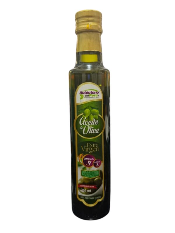 ACEITE DE OLIVA EXTRA VIRGEN CON OMEGA 6-9 (VIDRIO 250 ML) - AUTOCTONO DEL PERU