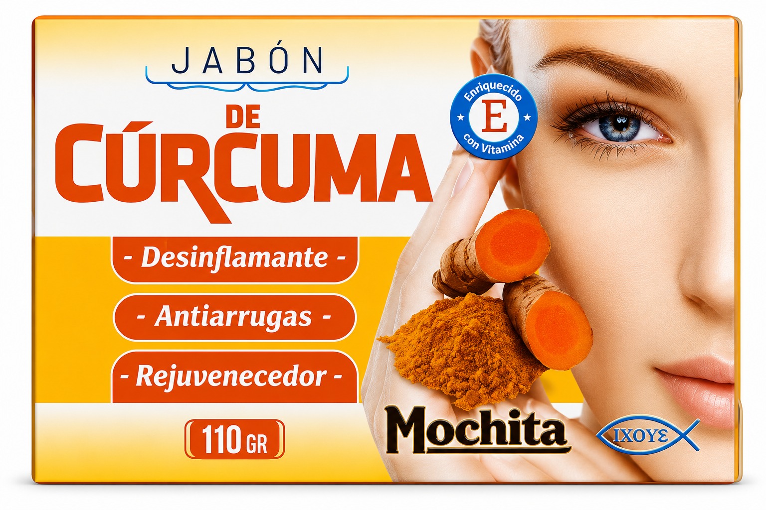 JABON DE CURCUMA (110gr) MOCHITA - PACK (4) - Imagen 2