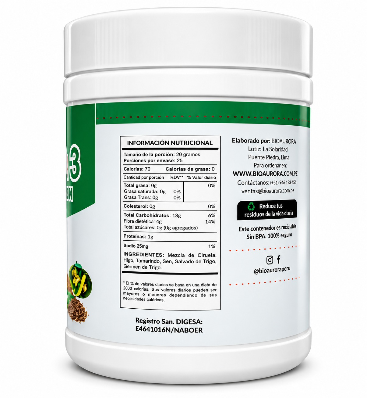 HEALTHY SALVADOR 3 COLON 500 gr POTE - BIO AURORA - Imagen 2