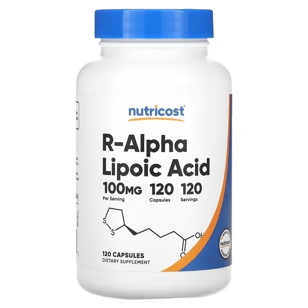 R-ALPHA LIPOIC ACID 100 MG x 120 CAPS - NUTRICOST - Imagen 4