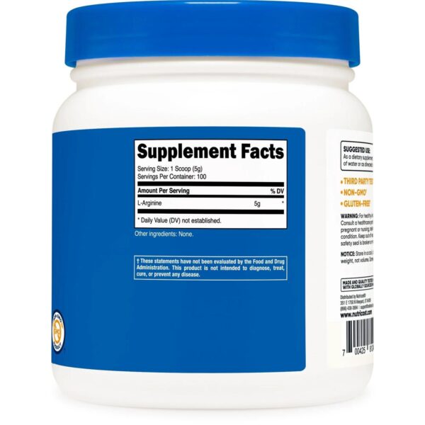 L-ARGININE (500 Gr POLVO) - NUTRICOST - Imagen 3