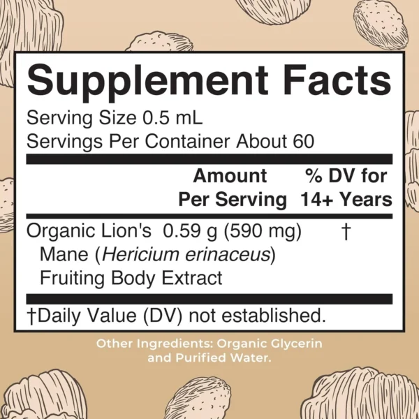 ORGANIC LION'S MANE MUSHROOM (30 ML) - MARY RUTH'S - Imagen 4