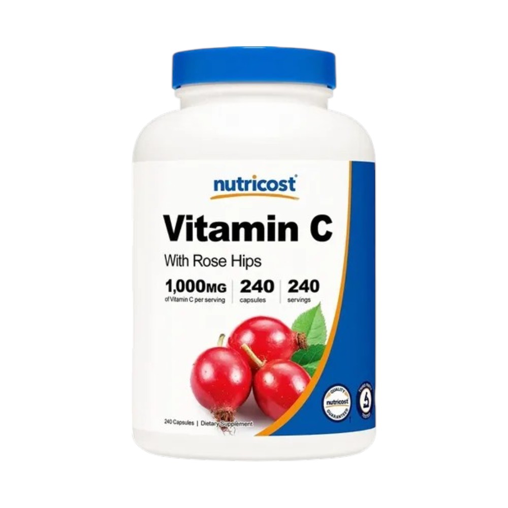 VITAMIN C WITH ROSE HIPS 1,000 MG x 240 CAPS - NUTRICOST - Imagen 3