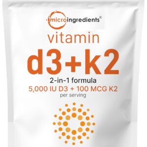 VITAMIN D3+K2 (5,000 IU + 100 MCG) X 300 SOFT - MICROINGREDIENTS