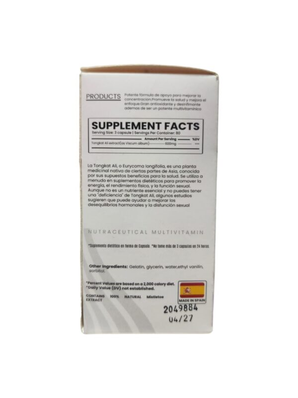 INDONESIAN TONGKAT ALI 600 MG X 80 SOFT - ORAGEL - Imagen 2