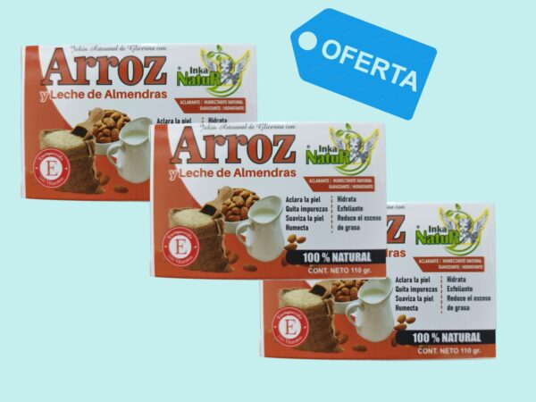 TRIPACK - JABON DE ARROZ Y LECHE DE ALMENDRAS