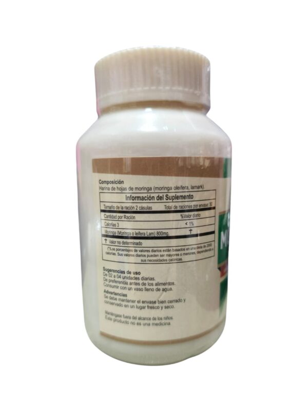 MORINGA PURA 100 CAPS X 400 MG - DNATTIVE - Imagen 2