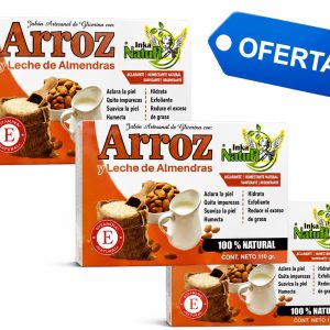 TRIPACK - JABON DE ARROZ Y LECHE DE ALMENDRAS