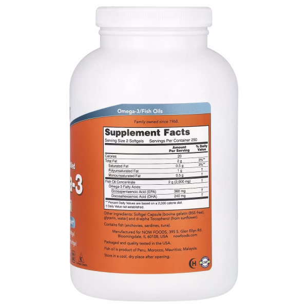 OMEGA-3 FISH OIL 2000 MG X 500 SOFT - NOW - Imagen 3
