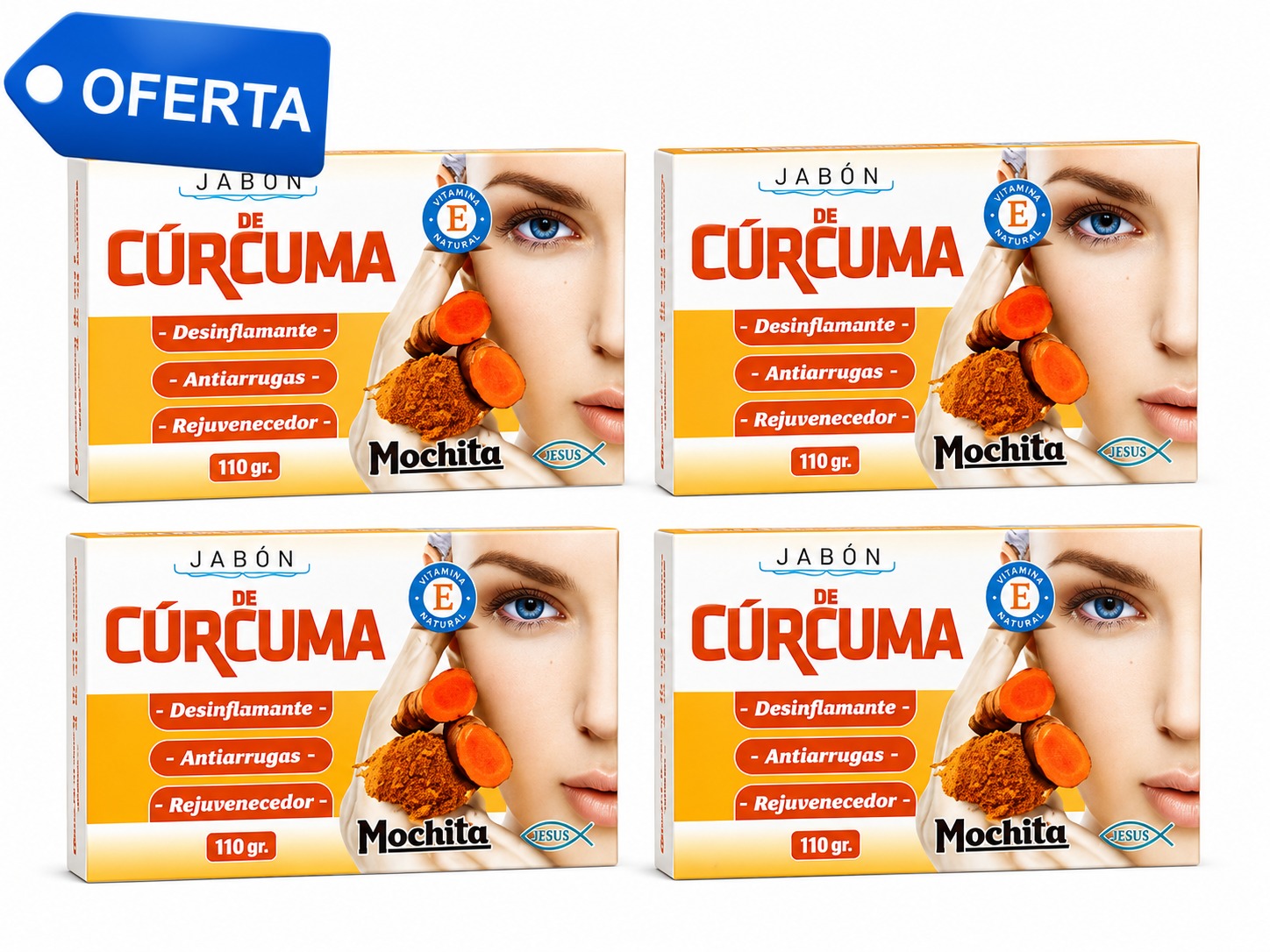 JABON DE CURCUMA (110gr) MOCHITA - PACK (4)