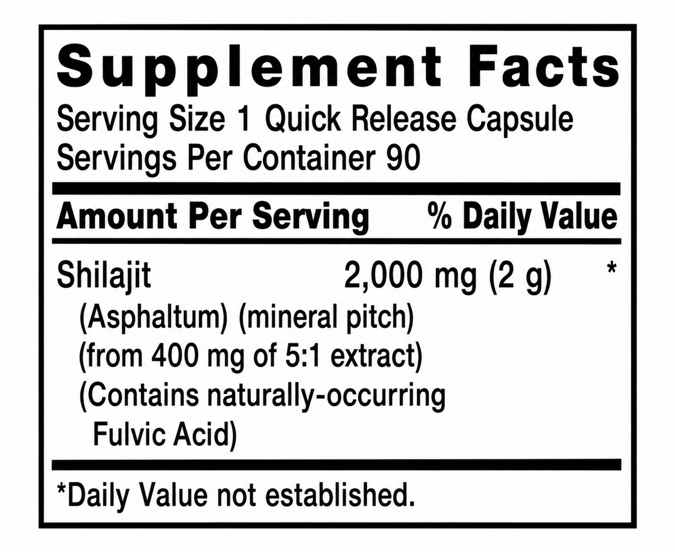 SHILAJIT 2,000MG x 90 CAPS - CARLYLE - Imagen 2