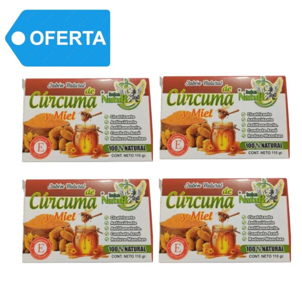 JABON NATURAL DE CURCUMA Y MIEL (110gr) INKA NATUR - PACK (4)