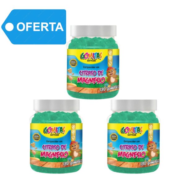 CITARTO DE MAGNESIO x 130 GOMS SOTTCOR - TRIPACK