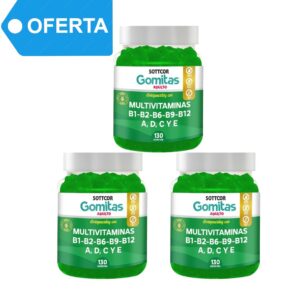 MULTIVITAMINAS B1,B2, B6, B9, B12, A, C, D Y E x 130 GOMS SOTTCOR - TRIPACK