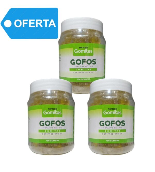 GOFOS FIBRA PREBIOTICOS GOMITAS CON PROBIOTICOS x 130 GOMS SOTTCOR - TRIPACK