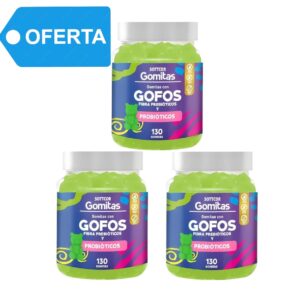 GOMITAS CON GOFOS FRIBRA PROBIOTI Y PROBIOTICOS x130 GUMS SOTTCOR - TRIPACK