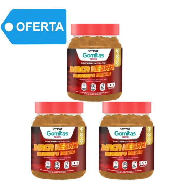 MACA NEGRA HUANARPO MACHO x 100 GUMS SOTTCOR TRIPACK