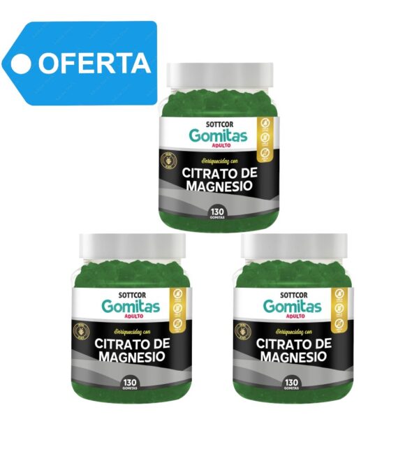 CITARTO DE MAGNESIO x 130 GOMS SOTTCOR - TRIPACK