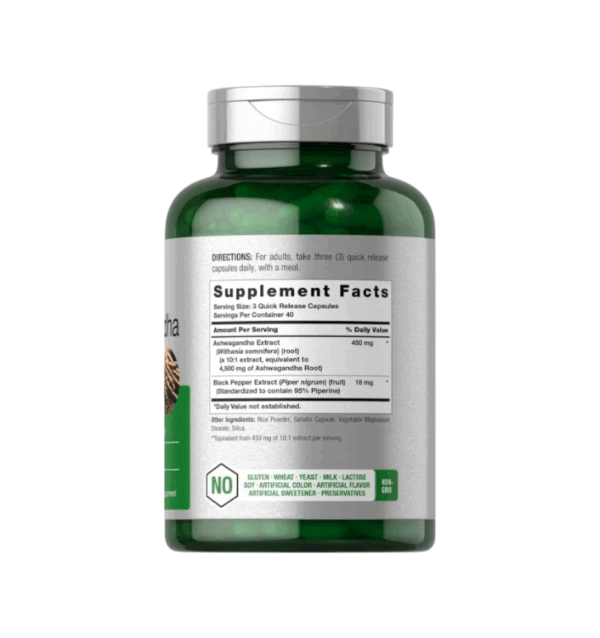 ASHWAGANDHA (Max strength) 450 MG X 120 CAPS - HORBAACH - Imagen 2