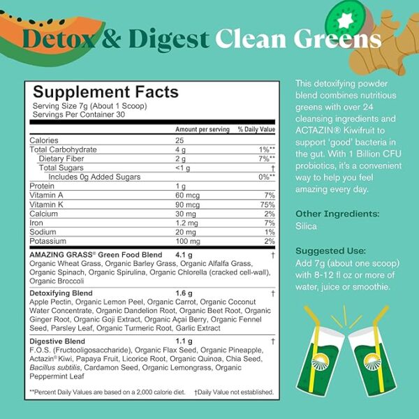 GREENS BLEND (POLVO) 210 gr - AMAZING GRASS - Imagen 2