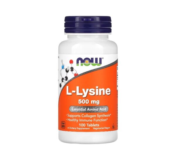 L-LYSINE (Essential Amino Acid) 500MG x 100 TABLETS - NOW