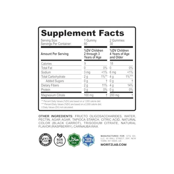MAGNESIUM CITRATE KIDS 100 MG x 60 GOMITAS - DR. MORITZ - Imagen 3