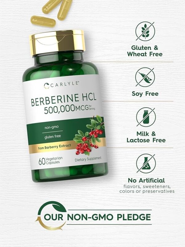 BERBERINE HCL 500,000 MCG x 60 CAPS - CARLYLE - Imagen 3