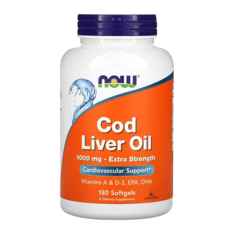 COD LIVER OIL (EXTRA STRENGTH) 1000 MG x 180 CAPS - NOW - Imagen 3