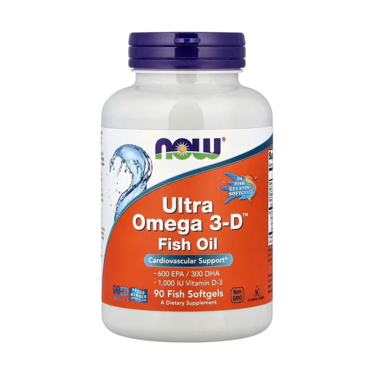 ULTRA OMEGA 3-D FISH OIL 1,000 IU x 90 CAPS - NOW - Imagen 3