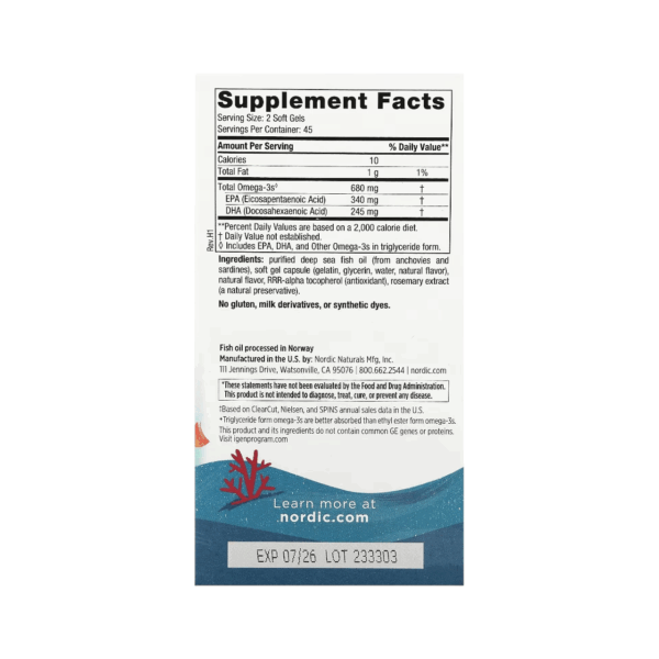ULTIMATE OMEGA JUNIOR 680 MG x 90 SOFT - NORDIC NATURALS - Imagen 2