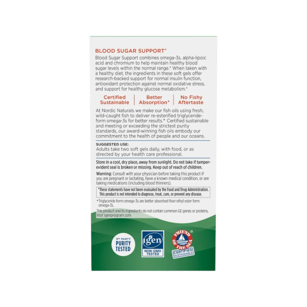 BLOOD SUGAR (SUPPORT) 896 MG x 60 CAPS - NORDIC NATURALS - Imagen 4