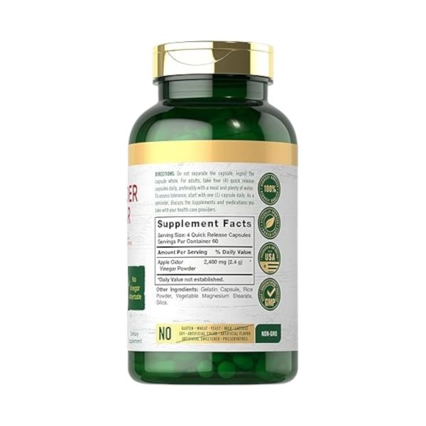 APPLE CIDER VINEGAR 2400 MG x 240 CAPS - CARLYLE - Imagen 2