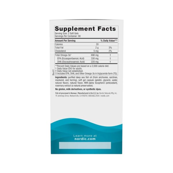 OMEGA-3 690 MG x 180 SOFT - NORDIC NATURALS - Imagen 2