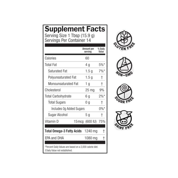 OMEGA-3 (Aceite de pescado) 1,080 MG x 227 ML - BARLEAN'S - Imagen 2